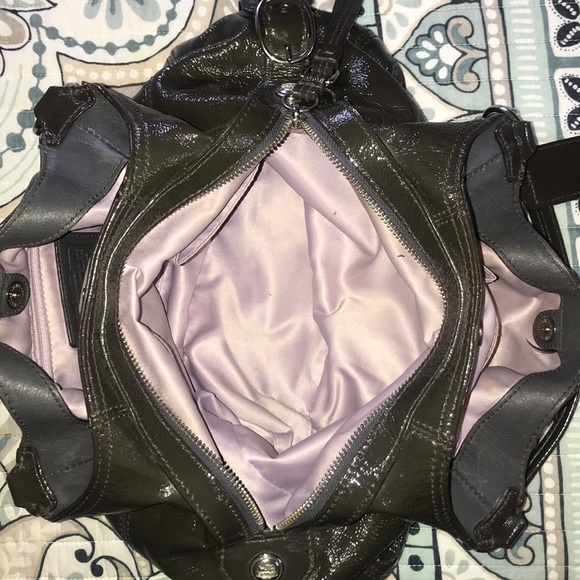 Coach Mia Maggie Graphite Patent Leather Hobo Bag - Picture 5 of 16